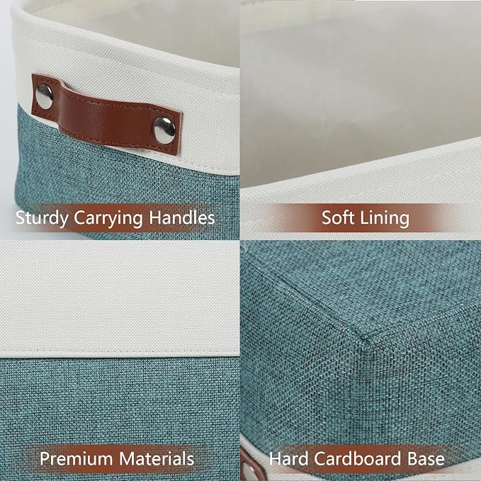 DULLEMELO Small Storage Bin, Small Fabric Rectangular Storage Basket - Image 3