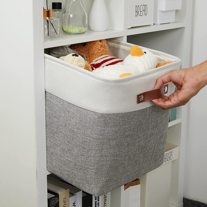 DULLEMELO 13 inch Fabric Storage Cubes 4 Pack Foldable Baskets/Bins - Image 4