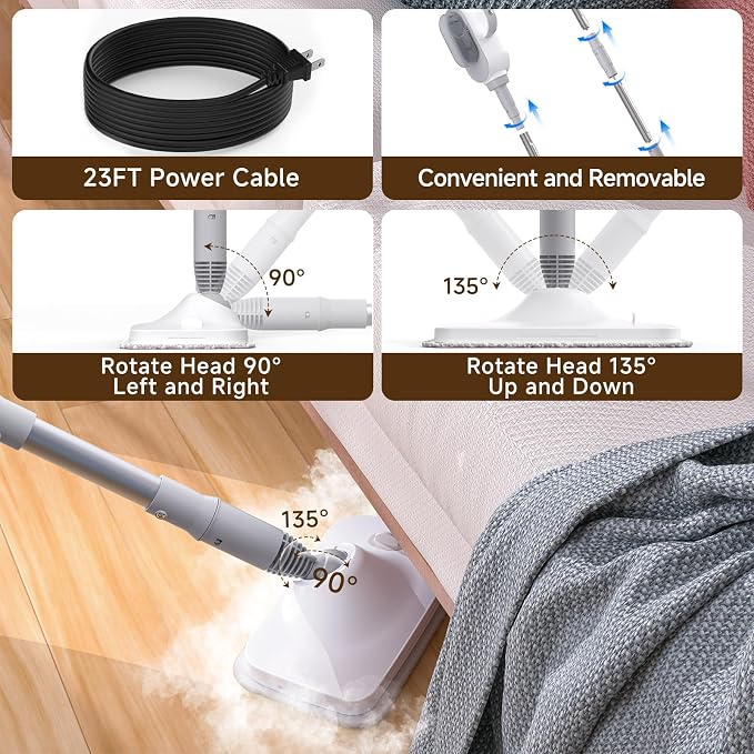 Steam Mop, 13-in-1 Powerful Handheld Steam Cleaner - Image 4