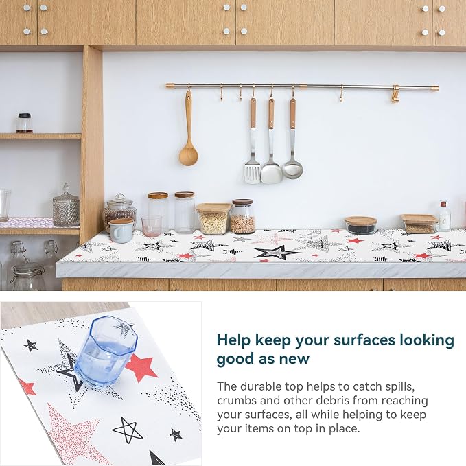 Shelf Liner 18" W x 384" L Long Non Adhesive Kitchen Drawer Liner, Waterproof - Image 3