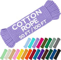 TECEUM Cotton Rope 3/16” – 50 FT – Strong All-Purpose Braided Rope – Natural by TECEUM