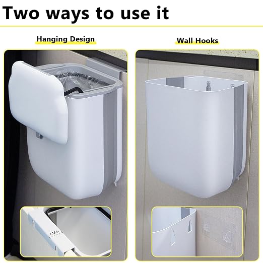 Soddeph 3.2 Gallon Foldable Hanging Trash Can - Image 6