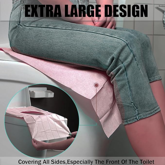 80 Pack Toilet Seat Covers Disposable 16x24 Inch XL Portable Toilet Liners - Image 5