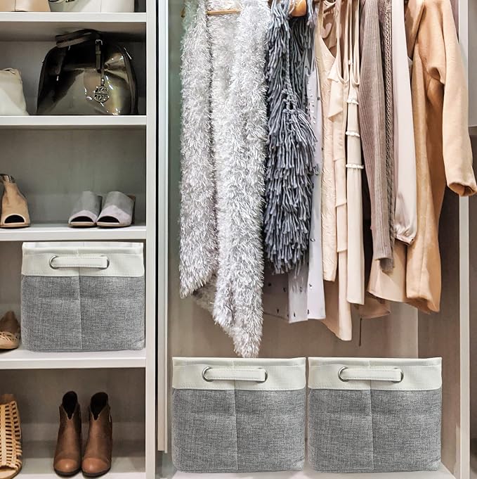 SIMPLE HOUSEWARE Large Fabric Storage Bin, 14.4" x 10" - Image 3