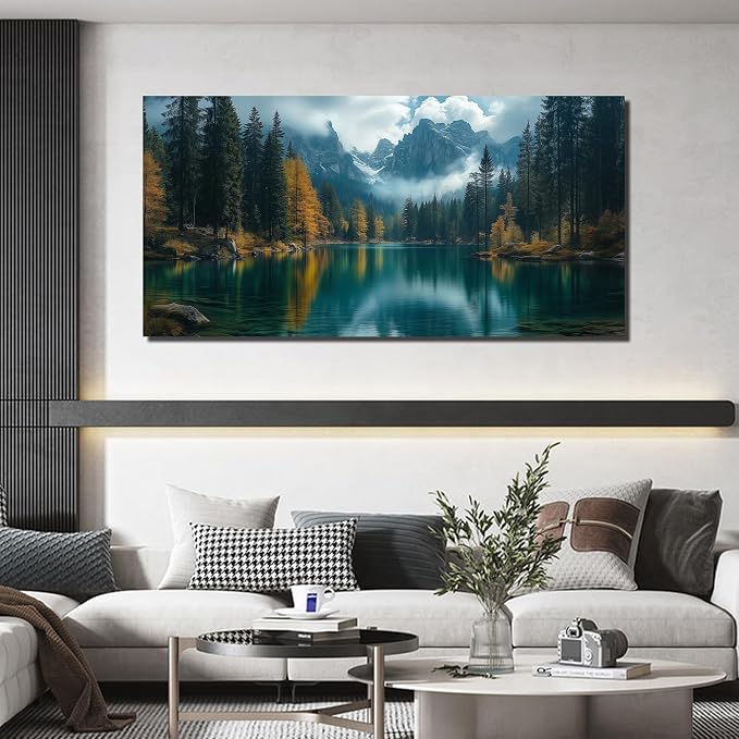 GUGIKA Landscape Wall Art for Living Room, Modern Scenery Poster Canvas Print - Image 3