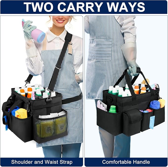Cleaning Caddy Bag, Large Cleaning Supplies Organizer - Image 5