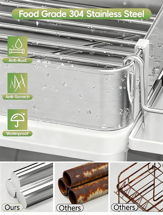 Dish Racks, Thicker Premium 304 Stainless Steel Dish Drying Rack - Image 2