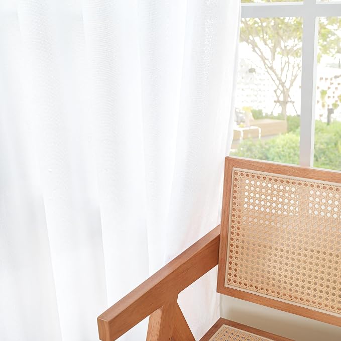 YoungsTex White Linen Curtains 78 Inch Length - Image 8
