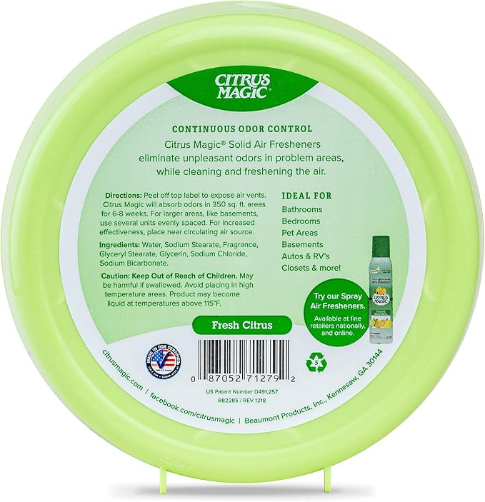 Citrus Magic Odor Absorbing Solid Air Freshener, Fresh Citrus - Image 2