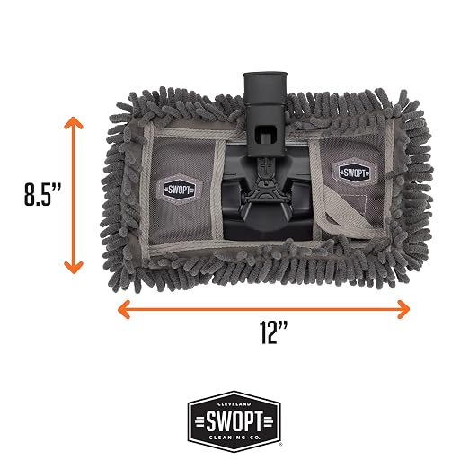 SWOPT 12” Microfiber Dust Mop Head w/Refill — Cleaning Head Interchangeable - Image 6