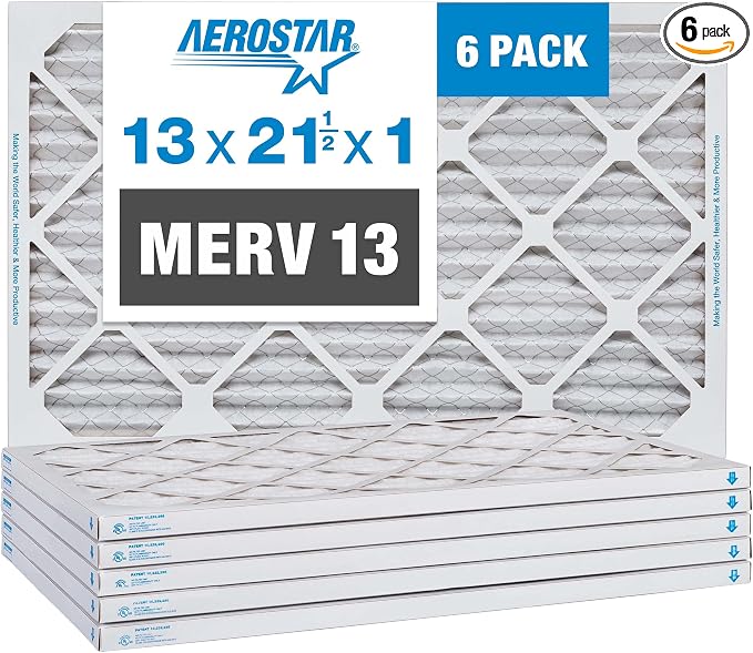 Aerostar 13x21.5x1 MERV 13-6 Count by AirFiltersDelivered