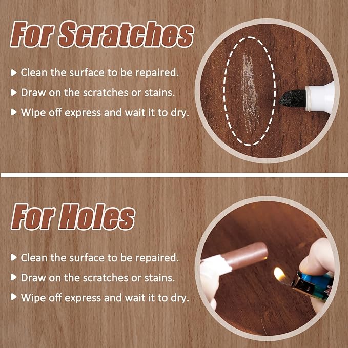 SEISSO 18 Colors Wood Wax Sticks ＆ Wood Markers Furniture Repair Kit - Image 3