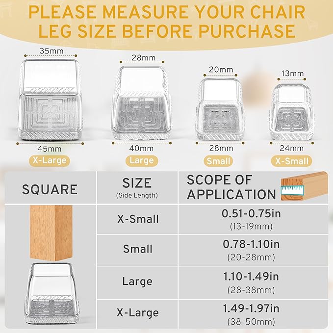 24PCS Extra Small Chair Leg Floor Protectors, Furniture Sliders, Chair Leg - Image 3