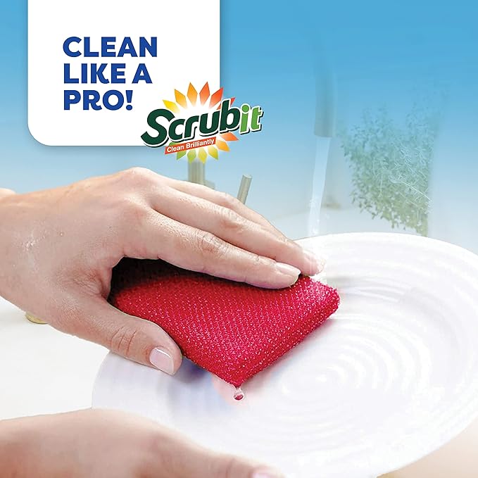 SCRUBIT Multi-Purpose Dish Scrub Sponge, Non Scratch Scouring Pads, Cleaning - Image 5