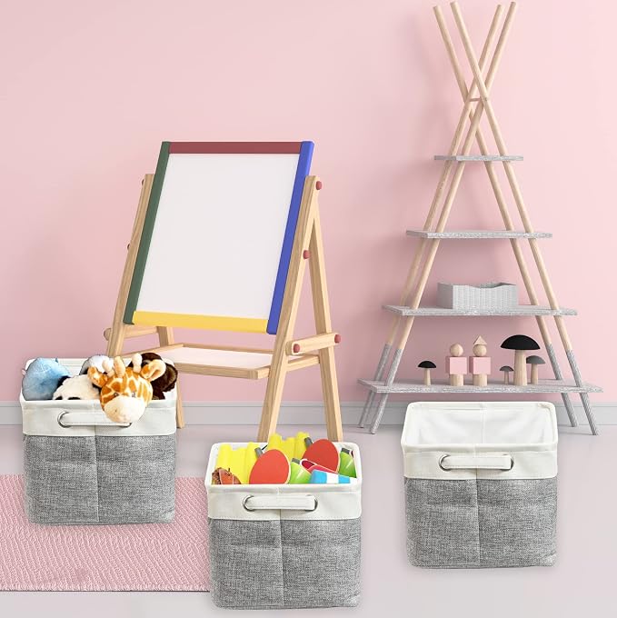 SIMPLE HOUSEWARE Large Fabric Storage Bin, 14.4" x 10" - Image 4