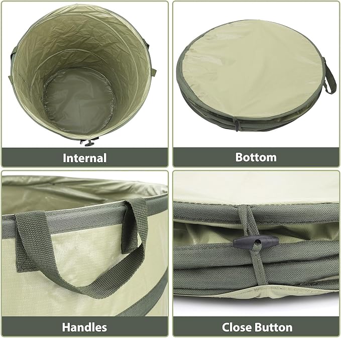 YUDI & GARDEN 45 Gallon Collapsible Garden Bag｜Collapsible Trash Can｜Camping - Image 4