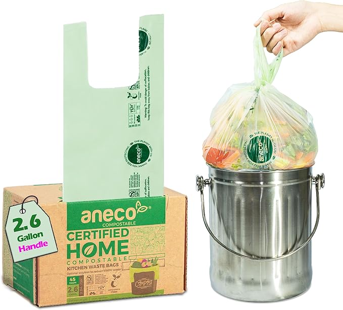 ANECO 100% Compostable Food Waste Bags 2.6 Gallon by ANECOCOMPOSTABLE