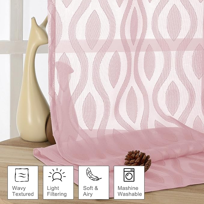 Aiyufeng Sheer Curtains 72 Inches Long - Image 2