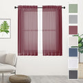 Chyhomenyc Short Sheer Curtains 45 Inches Length 2 Pieces, Light Filtering Soft by Chyhomenyc