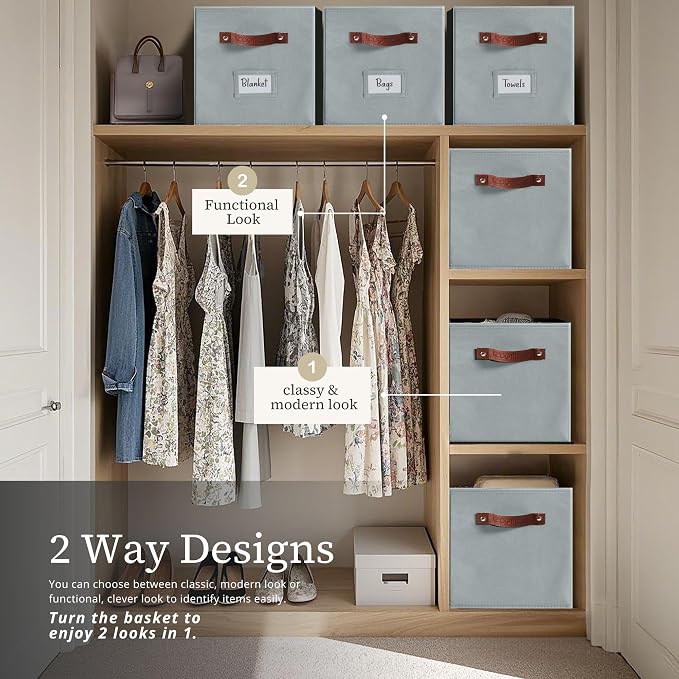 DECOMOMO Storage Cubes, Fabric Organizer Bins - Image 4