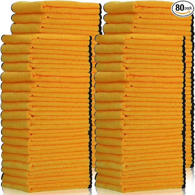 Tallew 80 Pcs Microfiber Towels 16 Inch x 16 Inch Microfiber Cloth Car Drying by Tallew