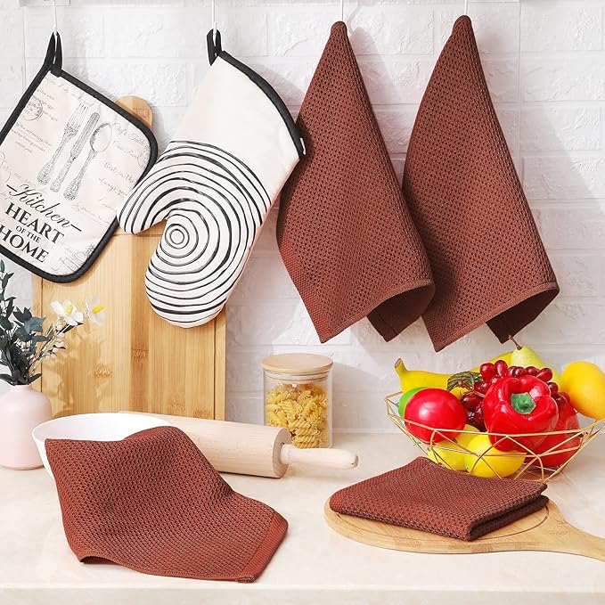 Homaxy 100% Cotton Waffle Weave Kitchen Dish Cloths, Ultra Soft Absorbent Quick - Image 6