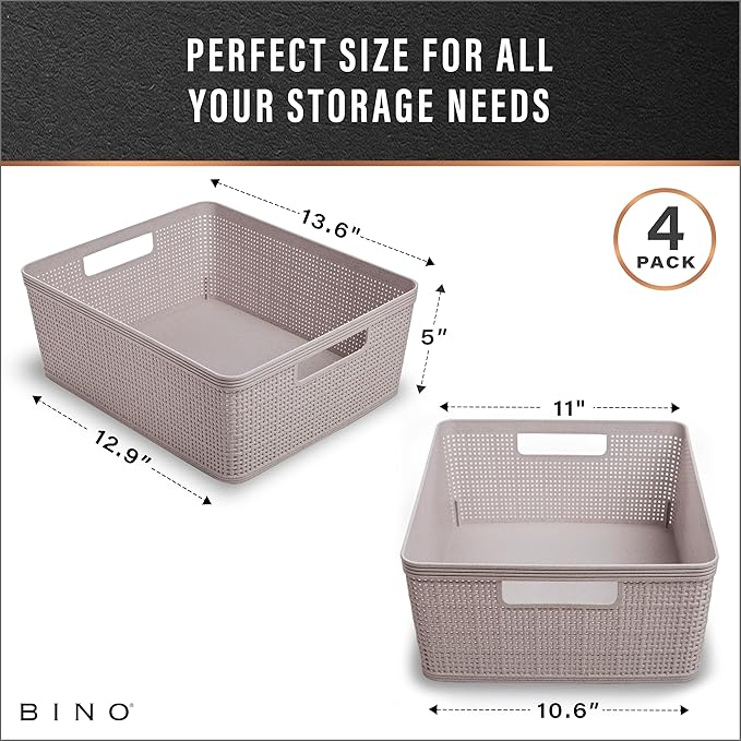 BINO | Woven Plastic Basket | Small, Space - Image 3