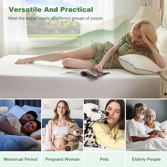 Waterproof Mattress Protector, Queen Size Mattress Pad Fitted 6"-18" Deep Pocket - Image 6