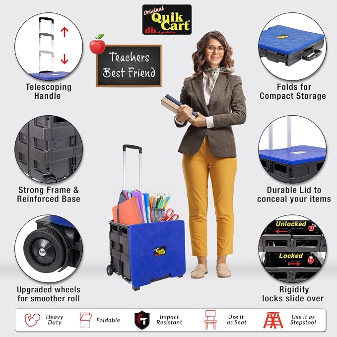 dbest products Quik Cart Collapsible Rolling Crate on Wheels - Image 2