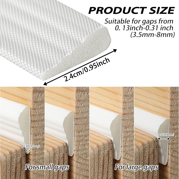 QDiShi 196" Wedge-Shape Weather Stripping Door Seal Weatherproof Foam Seals - Image 4