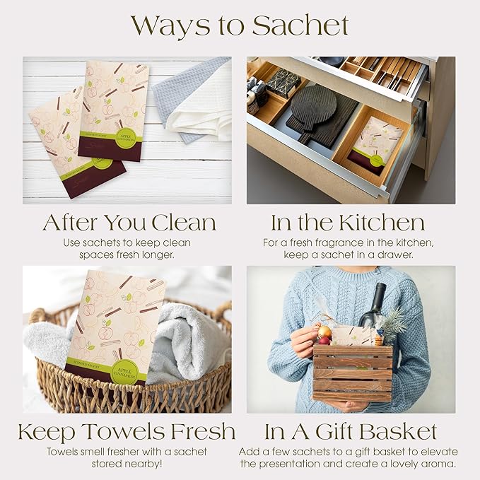 Simplicity Scents Apple Cinnamon Scented Sachets Pack of 6, Fall & Winter - Image 5