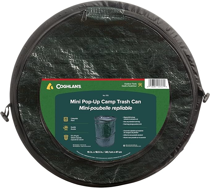 Coghlan's Mini Pop-Up Lightweight Trash Can – Collapsible Waste Bin - Image 4