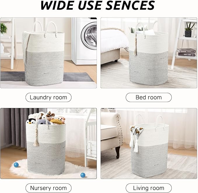 Woven Laundry Basket for Clothes, 100 L Large Rectangle Laundry Hampers - Image 7