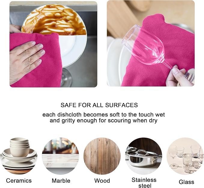 kimteny 13x28 Inches Kitchen Cloth Dish Towels, 400 GSM Premium Dishcloths - Image 3