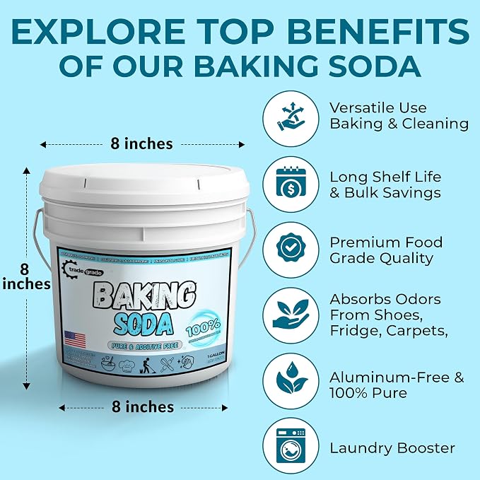 TradeGrade Pure Baking Soda Powder – 1 Gallon Bucket, Sodium Bicarbonate Powder - Image 7