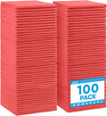 HOMEXCEL Red Microfiber Cleaning Cloth, 100 Pack Cleaning Towels by HOMEXCEL