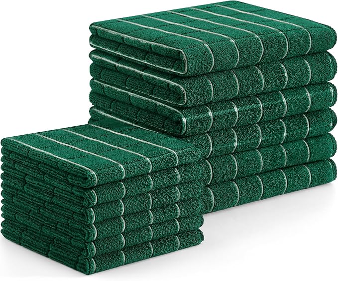 Homaxy Microfiber Kitchen Towels and Dishcloths Set, 12 Pack Soft and Absorbent by Homaxy