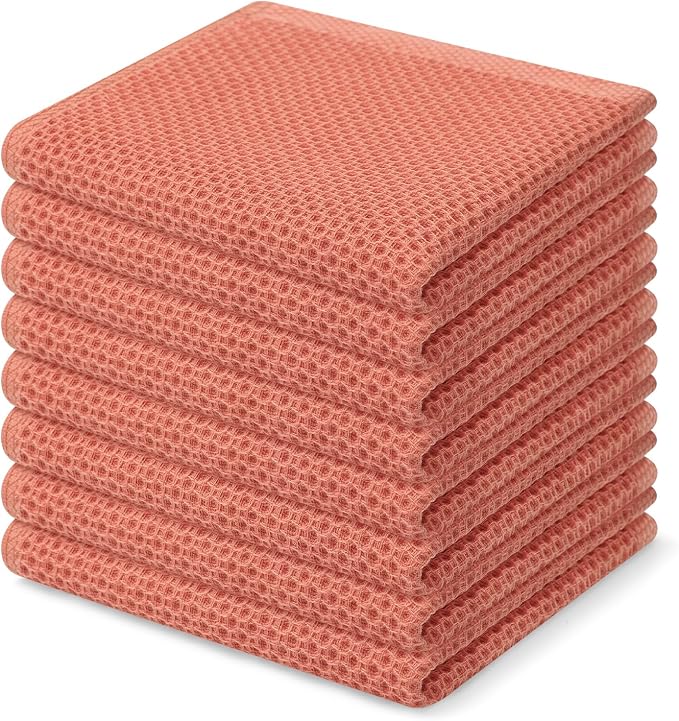 Homaxy 100% Cotton Waffle Weave Kitchen Dish Cloths, Ultra Soft Absorbent Quick by Homaxy
