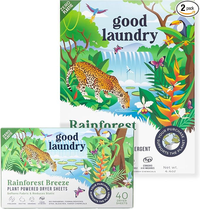 Good Laundry Rainforest Breeze Detergent Sheets, & Dryer Sheet Bundle by GoodLaundry