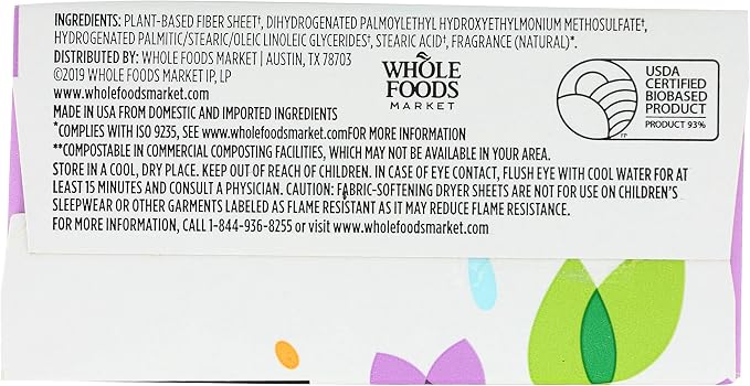 365 by Whole Foods Market, Lavender Fabric Softener Sheets 80 Count - Image 3