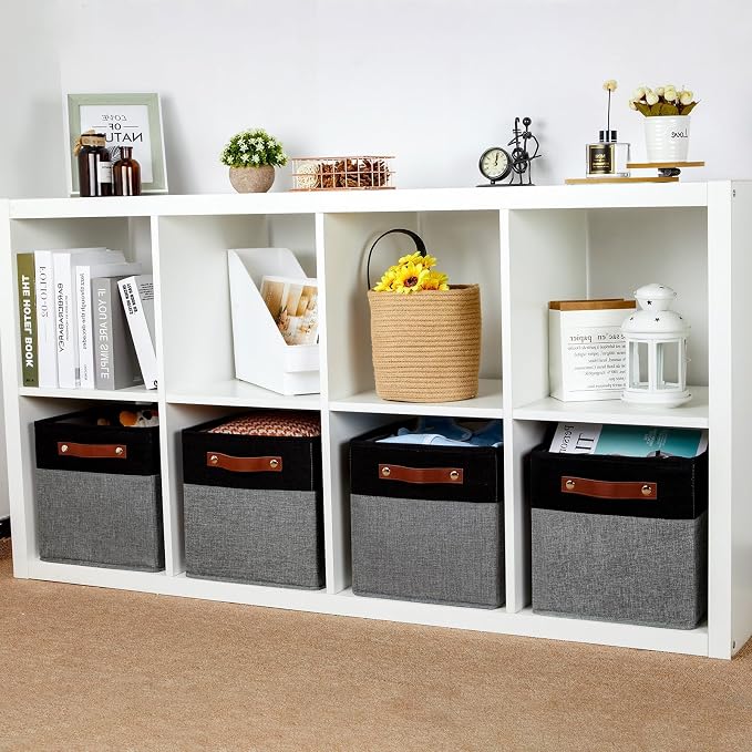 HNZIGE Fabric Cube Storage Baskets 11x11, Foldable Baskets - Image 4