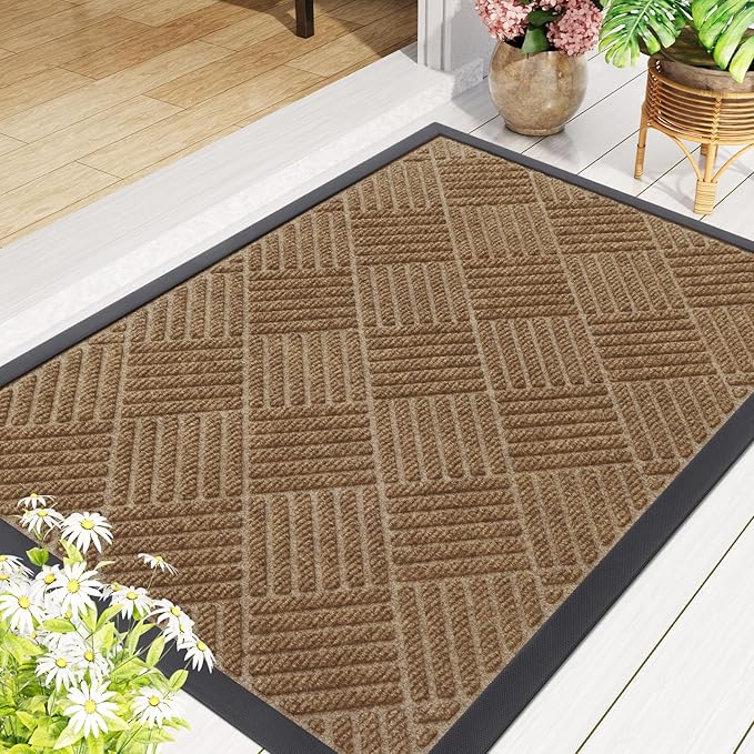 Smiry Front Door Mat Outside Entrance, Heavy Duty Outdoor Indoor Natural Rubber - Image 8