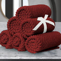 VOOVA & MOVAS Red Washcloths, Bath Hand Towels Set by VOOVAMOVAS