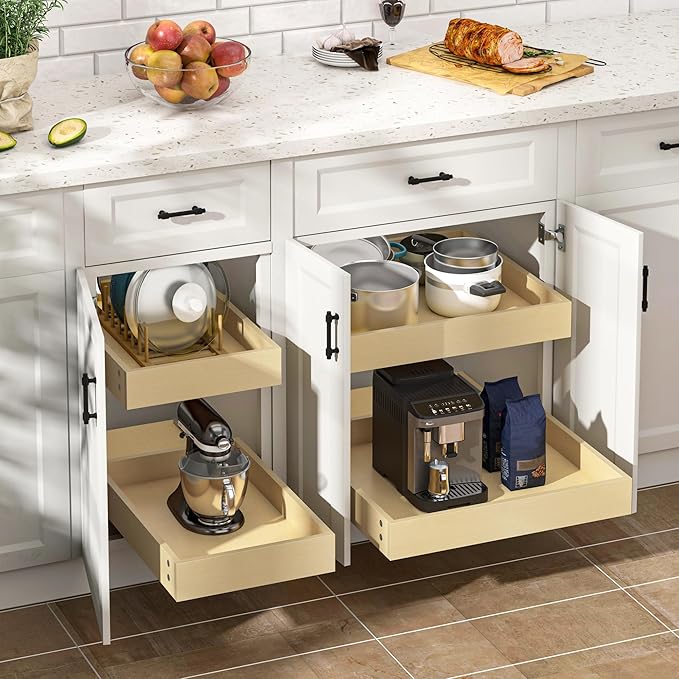 WelFurGeer Soft Close Pull Out Cabinet Organizer, Space-Saving Cabinets - Image 2