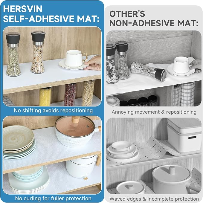 Shelf Liners 10 in x 20 ft Self-Adhesive EVA Drawer Mats, Cupboard Protector - Image 3