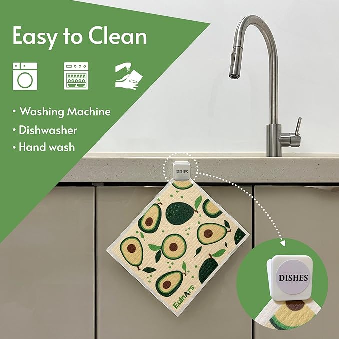 Swedish Dishcloths for Kitchen, 8 Pack Reusable Paper Towels - Image 2