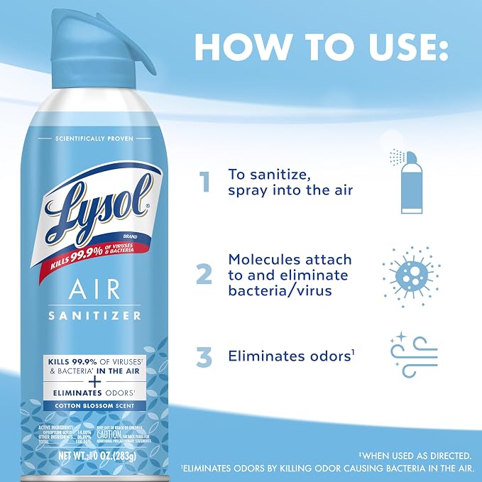 Lysol Air Sanitizer Spray with Odor Eliminator - Image 5