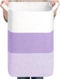 CLHMILY&Z 95L Laundry Basket Rectangular Lavender Rope by ClhmilyZ