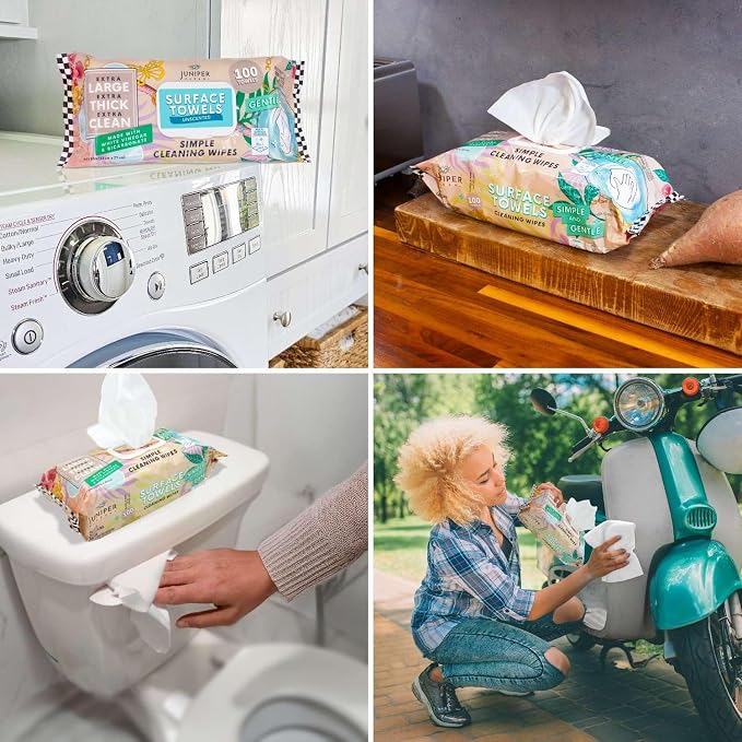 Single Surface Cleaning Wipes Bleach Free, Thick & Large Dispose, All-Purpose - Image 4