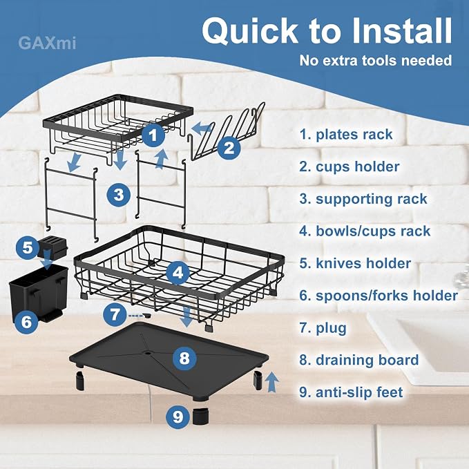 GAXmi Dish Drying Rack Over The Sink Drainer - Image 4